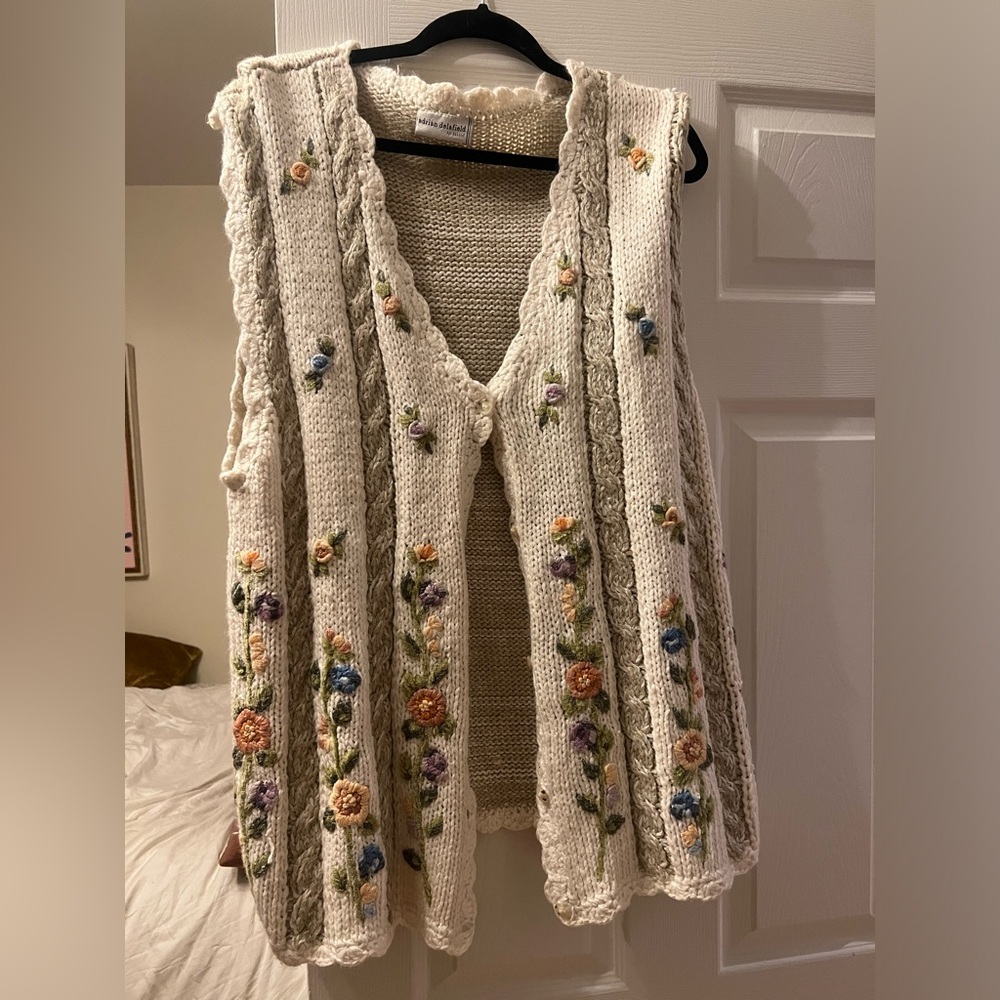 Vintage Embroidered Knit Vest